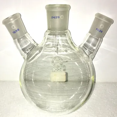 QuickFit FR500/3S/22A 500mL 3-Neck Round-Bottom Borosilicate Glass Flask