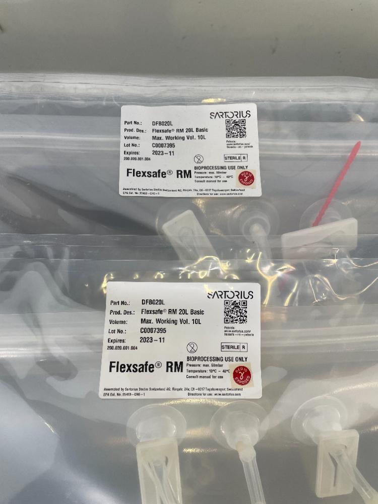 Sartorius Flexsafe RM 20L Basic Single-Use Bioreactor Bag for Bioprocessing