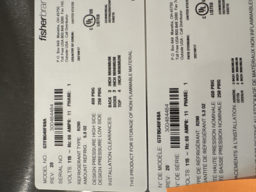 Fisherbrand GTFBG49FSSA 49 Cu Ft Double Door Upright Laboratory Freezer-cover