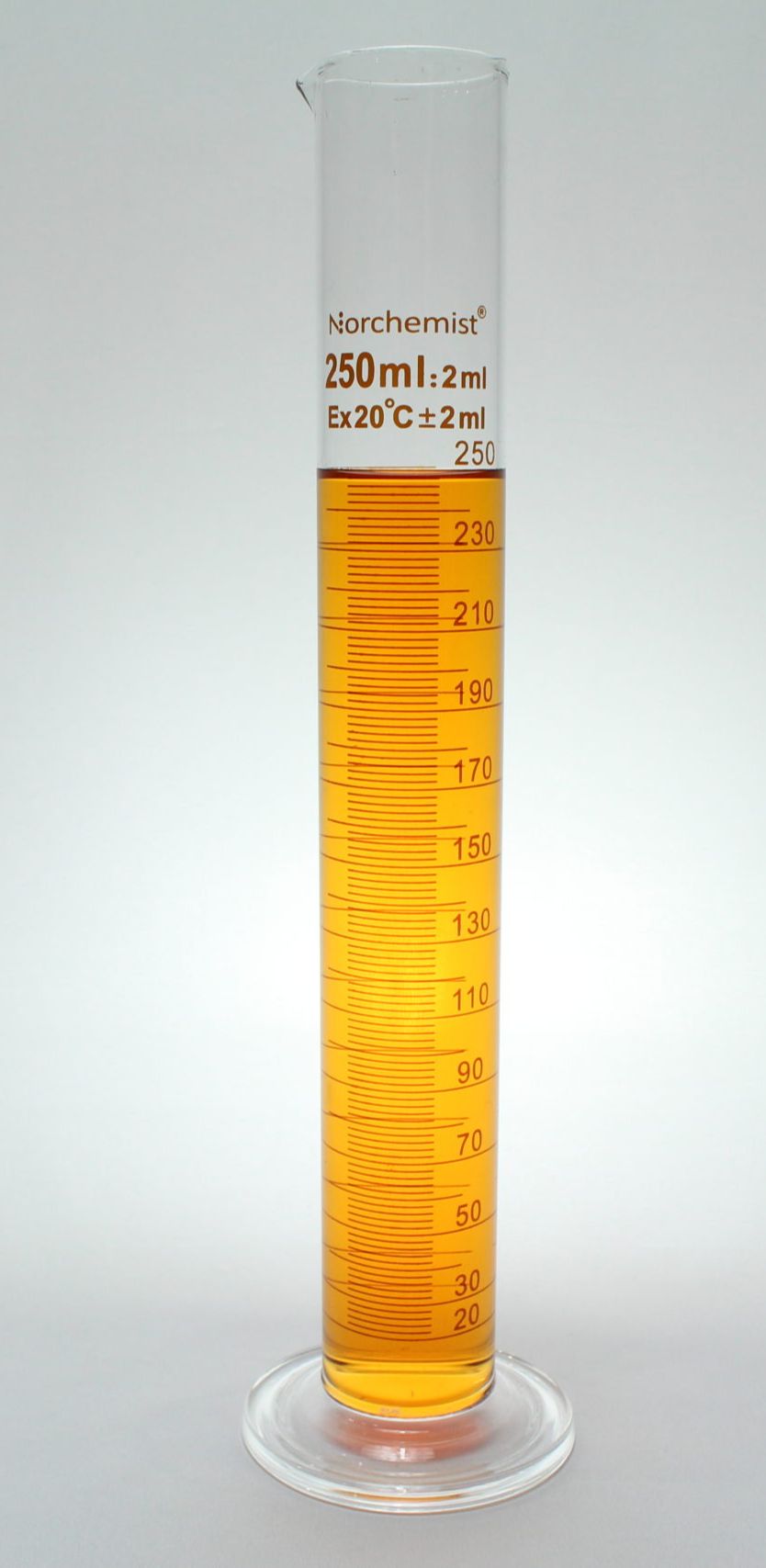 Norchemist TLG 250mL Borosilicate Glass Graduated Cylinder