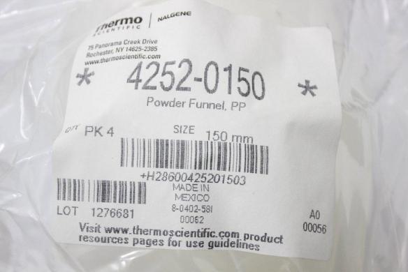 Thermo Scientific Nalgene Polypropylene 150mm Laboratory Powder Funnel Model 4252-0150-cover