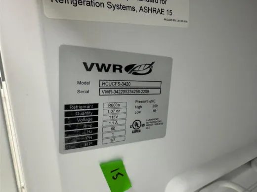 VWR HCUCFS-0420 Undercounter Laboratory Freezer with R600a Refrigerant