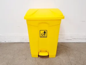 Lot of 8 Yellow Pedal-Operated 45L Laboratory Waste Bins, 3 of 9