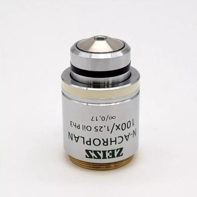 Zeiss N Achroplan 100x 1.25 Oil Immersion Microscope Objective, Phase Contrast 3, M27 Thread-cover