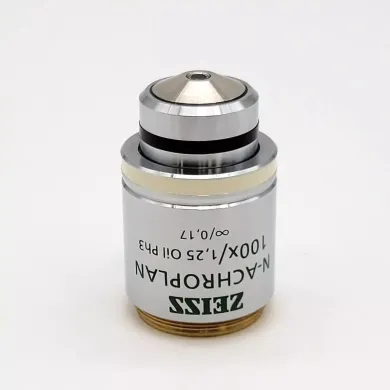 Zeiss N Achroplan 100x 1.25 Oil Immersion Microscope Objective, Phase Contrast 3, M27 Thread