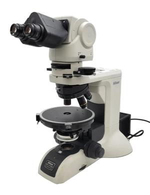 Nikon LV100N POL Polarizing Microscope with Tilting Ergo Head and Bertrand Lens-cover