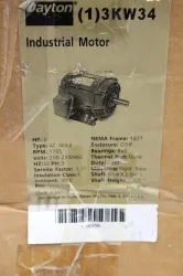Dayton 3KW34 Industrial Turnkey AC Motor 1765 RPM, 208V-230V, 50/60Hz, 2 of 3