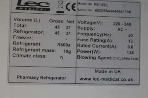 LEC PE109C Pharmacy Refrigerator with 37L Capacity and Precise 2-8°C Temperature Control, 3 of 3