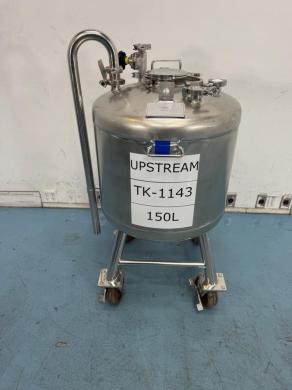 Alloy Products 150L Portable Stainless Steel Liquid Storage Tank with Wheeled Frame-cover