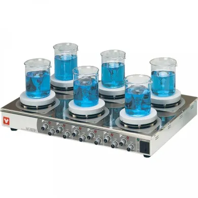 Yamato MG-600H-115V 6-Position Magnetic Stirrer with Hot Plate, 115V