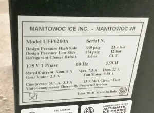 Manitowoc UFF0200A-161 Flake Ice Maker with 191 lbs/Day Production Capacity, 9 of 9