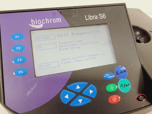 Biochrom Libra S6 Visible Spectrophotometer Lab (Calibration Fail)-cover