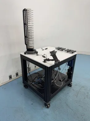 Lab Automation Table with Aluminum Frame and Vertical Rack for Equipment Mounting