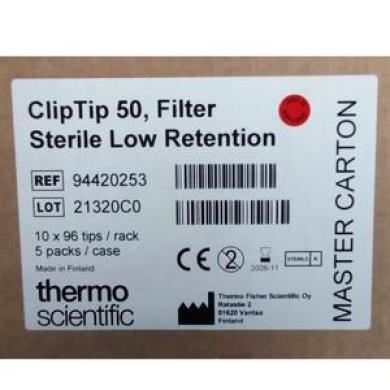 129,600 ClipTips - 50 ul, Thermo Scientific Filtered, Sterile, Racked/96-cover