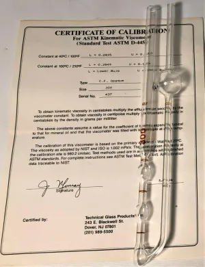 Cannon-Fenske CFOC-300 Certified Opaque Viscometer Tube, Size 300