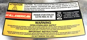 Wisconsin Aluminum All American 25X-1 Top-Loading Pressure Autoclave Sterilizer, 13 of 13