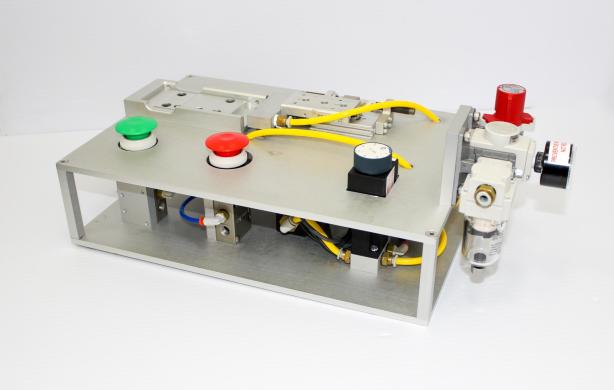 SMC MXS8-30P Precision Air Slide Table with Custom Stopper Base and Slide Adjuster-cover