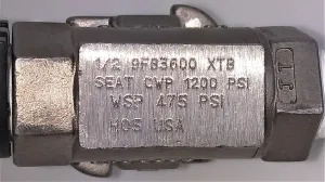 Jamesbury Valv-Powr Pneumatic Actuator with 2000 CWP Stainless Steel Ball Valve Assembly, 3 of 10