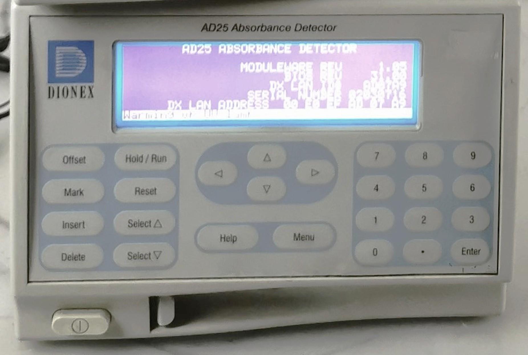 Dionex BioLC AD25 Dual-Beam Variable Wavelength Absorbance Detector with DX-LAN Interface