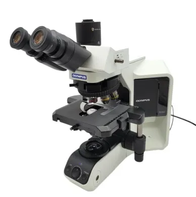 Olympus BX53 LED Microscope with Apo 2x Objective, Fluorite Optics, and Trinocular Head