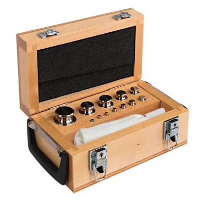 Radwag F2 Mass Standard - Knob Weights With Adjustment Chamber, Set (1 mg - 500 g), Wooden Box