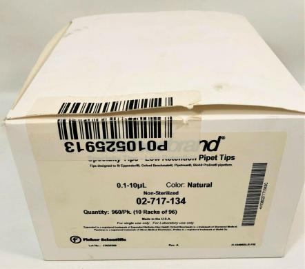 Fisherbrand Disposable Pipette Tips 0.1-10 µL, Box of 10 Trays-cover