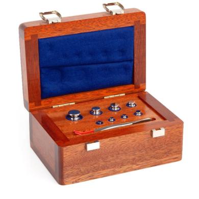 Radwag F1 Mass Standard - Knob Weights With Adjustment Chamber, Set (1 g - 50 g), Wooden Box-cover