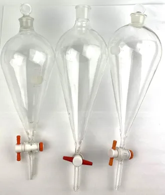Corning PYREX 6402 1000mL Pear-Shaped Squibb Separatory Funnel with PTFE Stopcock