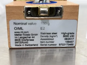Mettler Toledo OIML 2 100g Calibration Weights x2, 2 of 3