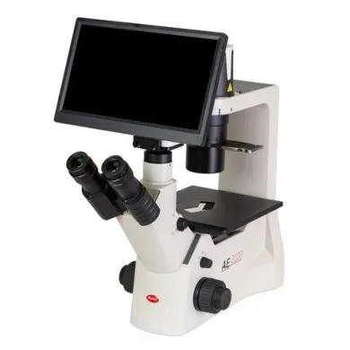 Motic AE2000 Digital Trinocular Transmitted Light Inverted Microscope w/ Moticam BMH4000X Microscope Camera
