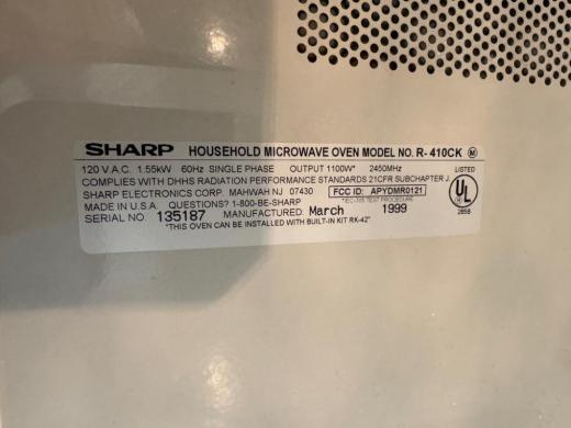 Sharp R-410CK Microwave Oven with Carousel Turntable for Laboratory Heating Applications-cover