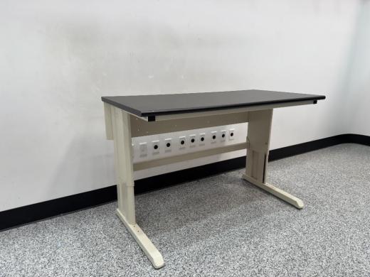 6-Foot Laboratory Workbench with Durable Black Tabletop and Metal Frame-cover