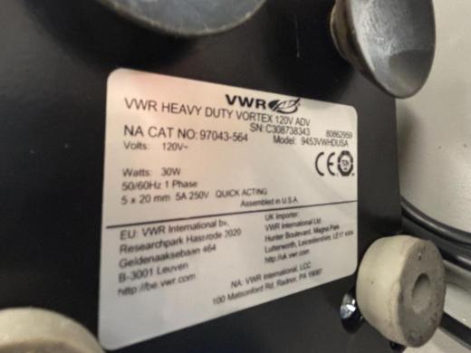 VWR Advanced Benchtop Vortex Mixer Model 9453VWHDUSA-cover