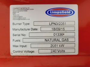 Limpsfield LPN3/2051 Gas Burner 2051 KW/hr, 17 of 18