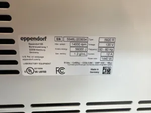 Eppendorf 5920R Refrigerated Centrifuge with High-Speed 14,000 rpm and 56,000 x g RCF, 4 of 4