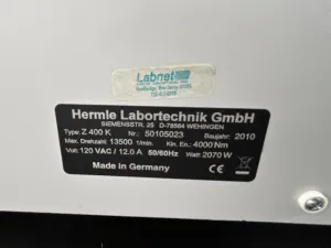Hermle Labortechnik Z 400K High-Speed Benchtop Centrifuge with Digital Control, 9 of 9