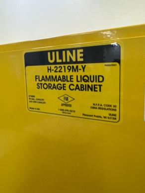 ULINE H-2219M-Y 90 Gallon FM-Approved Flammable Liquid Storage Cabinet-cover