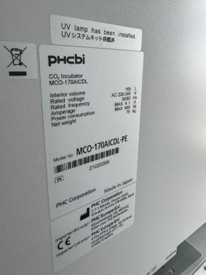 PHCBI MCO-170AICDL-PE Double Stack CO2 Incubator with UV Lamp for Cell Culture-cover