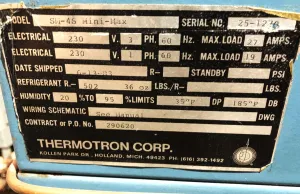 Thermotron SM-4S Mini-Max Environmental Test Chamber with Watlow 922 Controller, 8 of 8