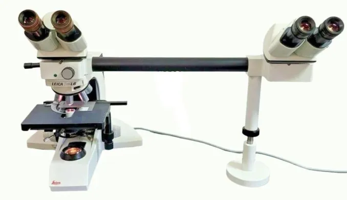 Leica DMLB Pathology Microscope with Side by Side Bridge and 2X Objective
