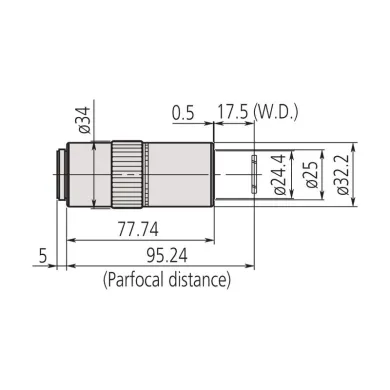 Mitutoyo 50x LCD Plan APO NUV Infinity Corrected Objective Lens