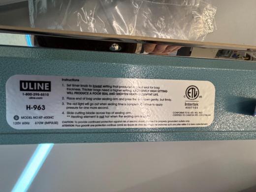 ULINE KF-400HC Impulse Sealer-cover