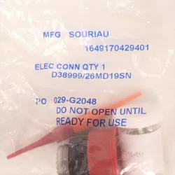 Souriau D38999/26MD19SN MIL-Spec Circular 19-Pin Straight Plug Socket Connector, 2 of 2