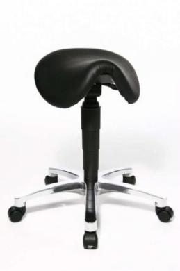 Topstar Bonanza Adjustable Ergonomic Saddle Stool with Genuine Leather Seat-cover