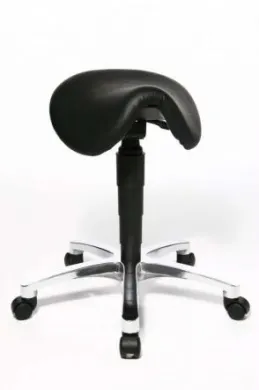 Topstar Bonanza Adjustable Ergonomic Saddle Stool with Genuine Leather Seat