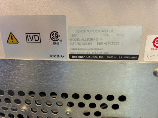 Beckman Coulter Allegra X-14 High-Performance Benchtop Centrifuge-cover