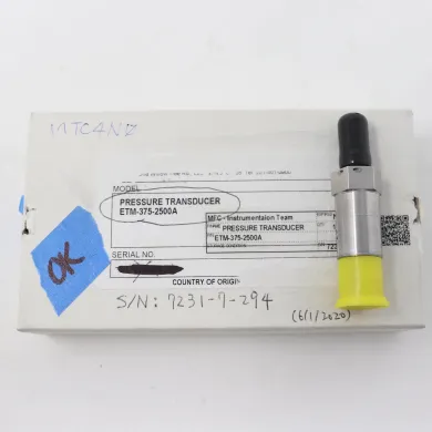 Kulite ETM-375-2500A 4-Wire 5Vdc Absolute Flush Diaphragm Pressure Transducer
