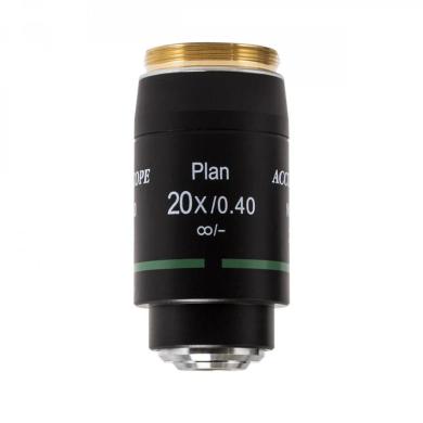 Accu-scope 20x NIS Plan Achromat Microscope Objective, N.A. 0.40, W.D. 12mm-cover