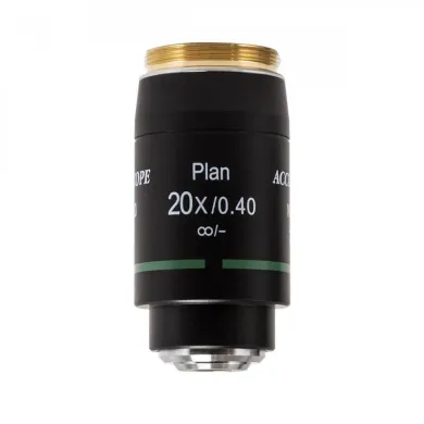 Accu-scope 20x NIS Plan Achromat Microscope Objective, N.A. 0.40, W.D. 12mm