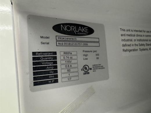 Norlake PR041WWW/0 Undercounter Laboratory Refrigerator with R600a Refrigerant-cover